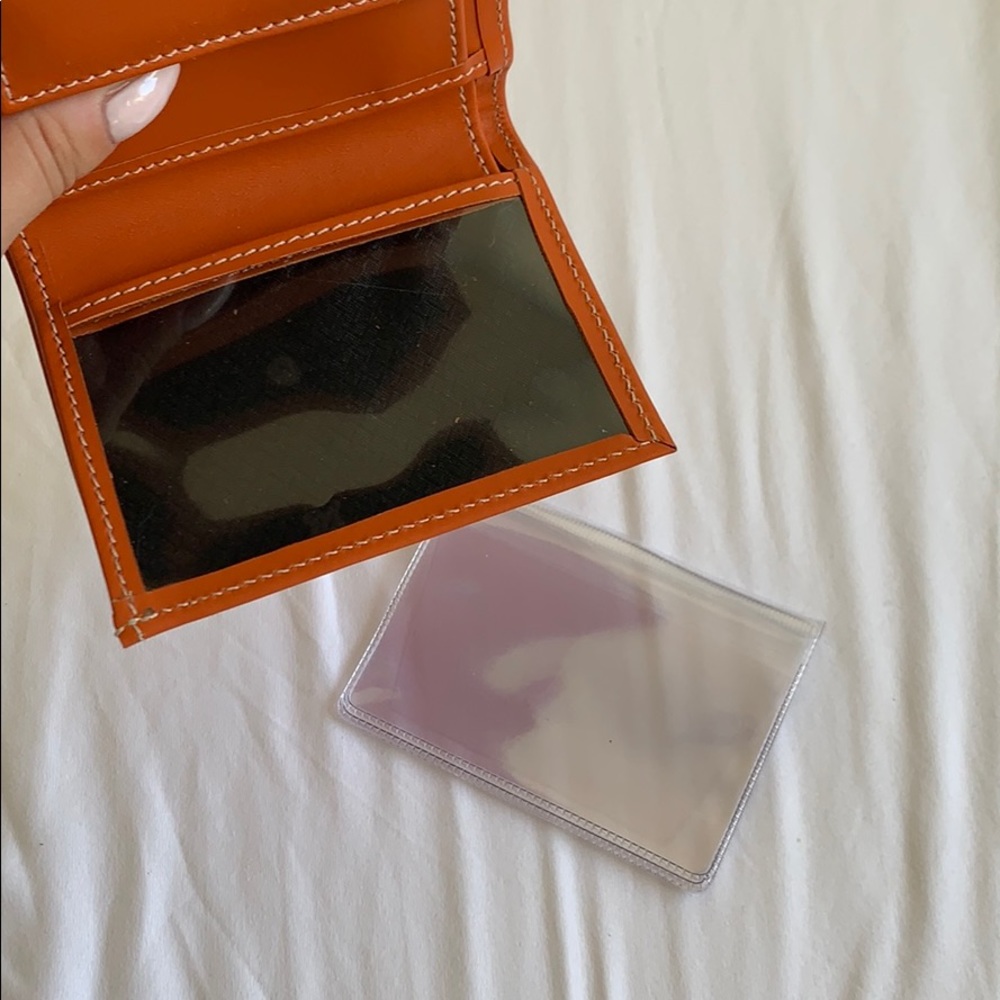 NWOT Small Orange Leather Wallet (Unisex) - Picture 4 of 4